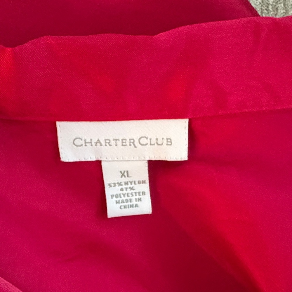 Charter Club Scarlet Button-Up Blouse - Picture 6 of 7